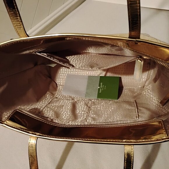 Kate Spade Small Harmony Tote WKRU1879 Metro Spade Gold (711) - Picture 7 of 12